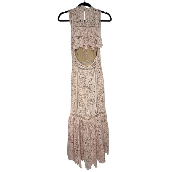 Rebecca Taylor Blush Pink Lace Midi Dress size 2 - Picture 3 of 6